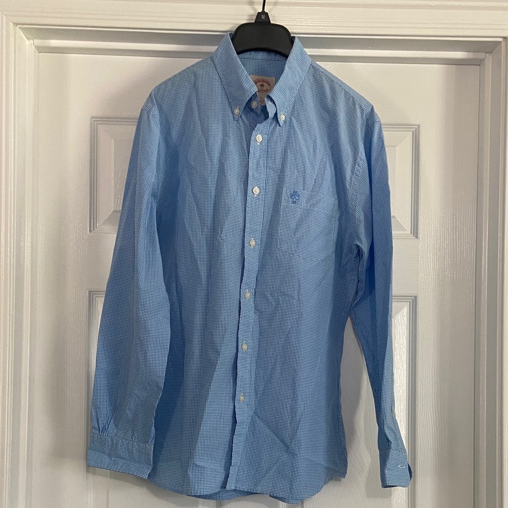 Brooks Brothers Light Blue Micro-Check Button-Down Shirt